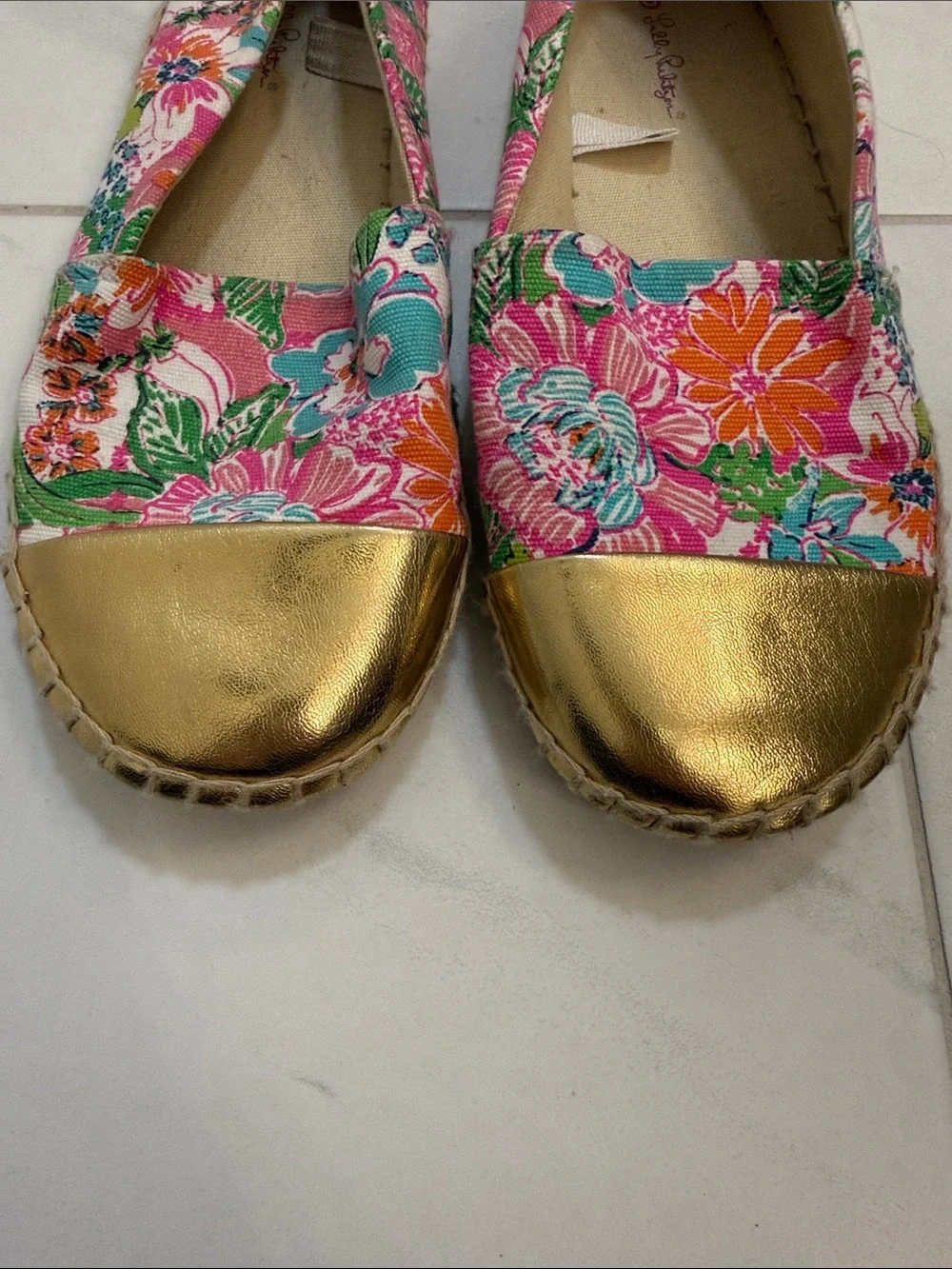 Lilly Pulitzer for Target Floral Canvas Espadrilles with Gold Toe